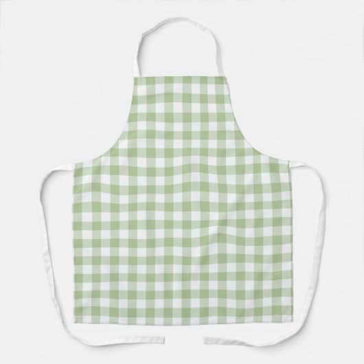 Sage and White Buffalo Plaid Gingham Schort (Voorkant)