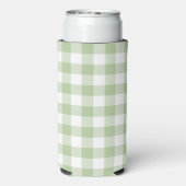 Sage and White Buffalo Plaid Gingham Seltzer Blikjeskoeler (Seltzer Achterkant)