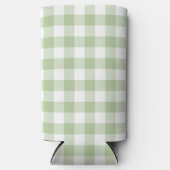 Sage and White Buffalo Plaid Gingham Seltzer Blikjeskoeler (Voorkant)