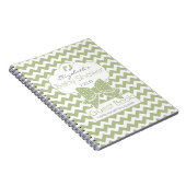 Sage and White Chevron Baby shower Guest Book Notitieboek (Rechterzijde)