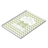 Sage and White Chevron Baby shower Guest Book Notitieboek (Linkerzijde)