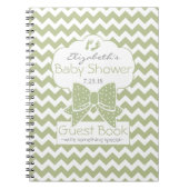 Sage and White Chevron Baby shower Guest Book Notitieboek (Voorkant)