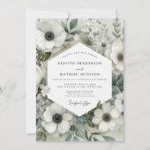 Sage Anemone Bloom Wedding Kaart (Voorkant)