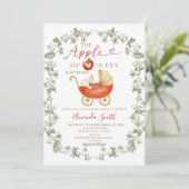 Sage Apple van onze Eye Baby shower Carriage Kaart (Staand voorkant)