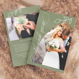 Sage Arch Botanical Leaf Weddenschap Hartelijk dan Bedankkaart