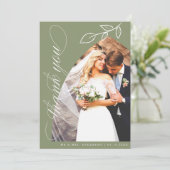 Sage Arch Botanical Leaf Weddenschap Hartelijk dan Bedankkaart (Staand voorkant)