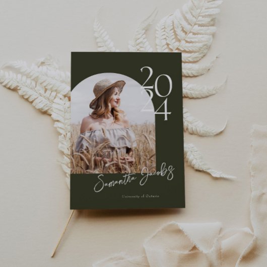 Sage Arch Moderne minimalistische foto afstudeerfe Kaart