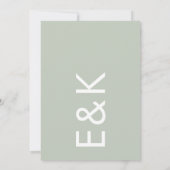 Sage Arch Moss Abstract Japandi Minimalism Wedding Kaart (Achterkant)