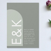 Sage Arch Moss Abstract Japandi Minimalism Wedding