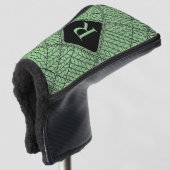 SAGE ARGYLE BREI Golf Putterhoes + Initiaal II Golfheadcover (3/4 voorkant)