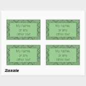 SAGE ARGYLE KNIT Rechthoek Sticker + Tekst (Vel)
