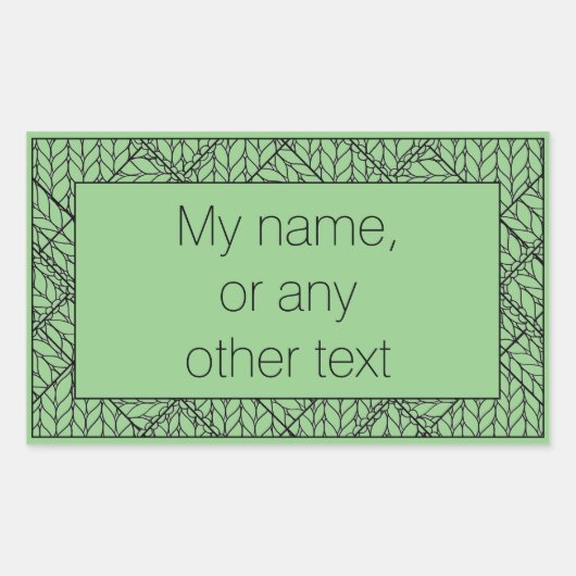 SAGE ARGYLE KNIT Rechthoek Sticker + Tekst (Voorkant)