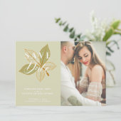 Sage Autumn Leaves Thleed Wedding Custom Photo (Staand voorkant)