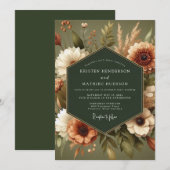 Sage Autumnal Harvest Wedding Kaart (Voorkant / Achterkant)