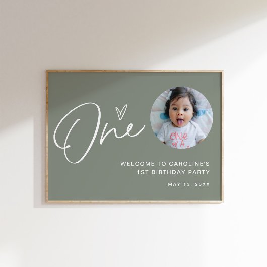 SAGE Baby 1st Birthday Party Welkom Poster