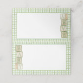 Sage Baby Blocks Blank Food & Favor Tent Cards Plaatskaartje (Buitenkant ongevouwen)