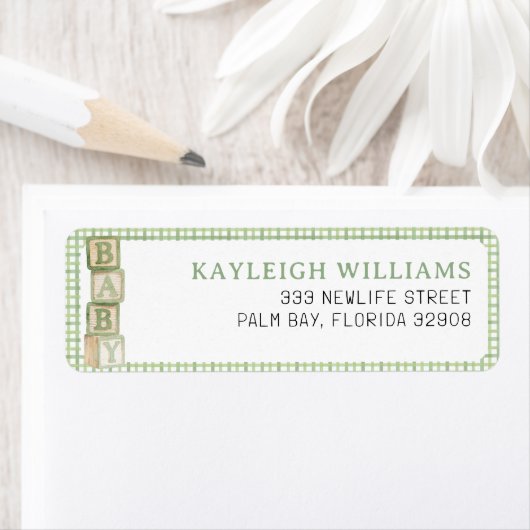 Sage Baby Blocks Return Address Label (Insitu)