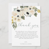 Sage Baby in Bloom Ivoor Bloemen Meisje Baby showe Bedankkaart (Voorkant)