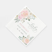 Sage Baby in Bloom Roze Bloemen Meisje Baby shower Servet (Hoek)