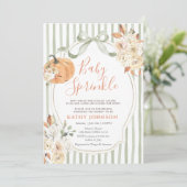 Sage Baby Sprinkle Autumn Pumpkin Baby shower Kaart (Staand voorkant)
