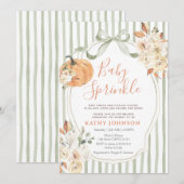 Sage Baby Sprinkle Autumn Pumpkin Baby shower Kaart (Voorkant / Achterkant)