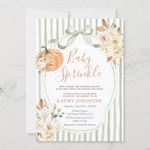 Sage Baby Sprinkle Autumn Pumpkin Baby shower Kaart