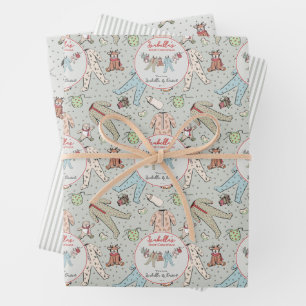Sage Babys Eerste Kerstpyjama Inpakpapier Vel