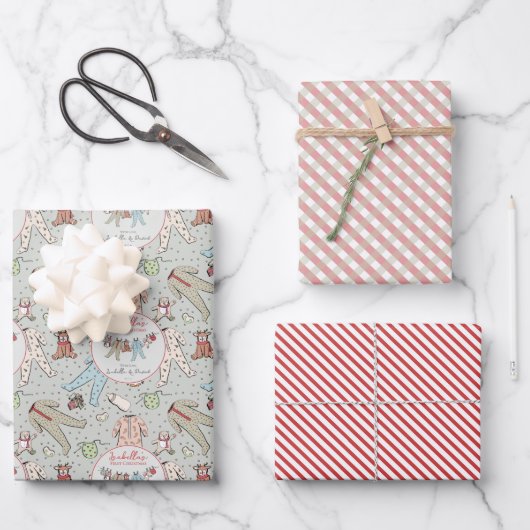Sage Babys Eerste Kerstpyjama Inpakpapier Vel (Voorkant)