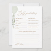 Sage Balloon Baby shower voorspellingen en advies Kaart (Voorkant)