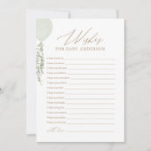 Sage Balloon Baby shower Wensen voor Baby Kaart (Voorkant)