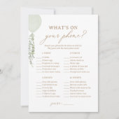 Sage Balloon Shower Wat is er op je telefoon spel Kaart (Voorkant)