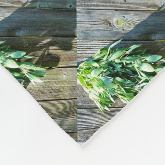 Sage Barn-wood, vers gesneden Fleece Deken (Hoek)