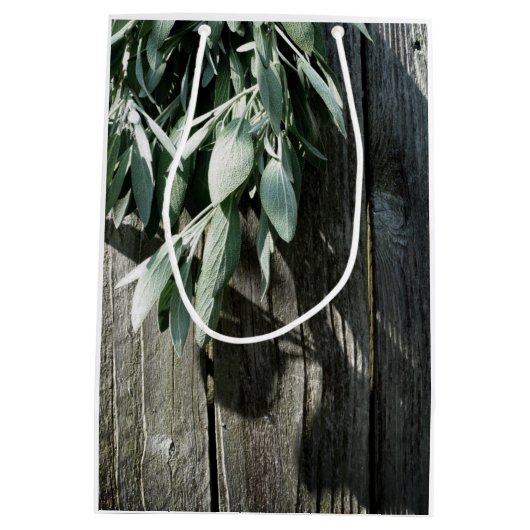 Sage Barn-wood, vers gesneden Medium Cadeauzakje (Achterkant)