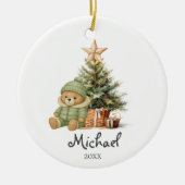 Sage Bear Trees Baby’s First Christmas Ornament (Voorkant)