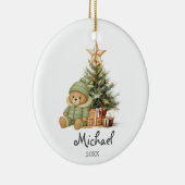 Sage Bear Trees Baby's Eerste Kerst Ornament (Rechts)