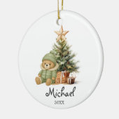 Sage Bear Trees Baby's Eerste Kerst Ornament (Links)