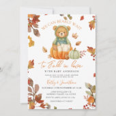 Sage Beer Herfst in Liefde Pompoen Baby shower Kaart (Voorkant)