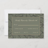 Sage Beige Elegant Script Response Kaart (Voorkant)