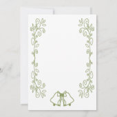 Sage Bells Scrollwork Huwelijksreceptie Kaart (Achterkant)