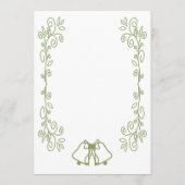 Sage Bells Scrollwork Ontwerp Wedding Menu (Achterkant)