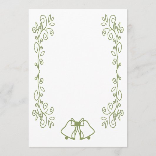 Sage Bells Scrollwork Ontwerp Wedding Menu (Achterkant)