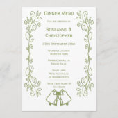 Sage Bells Scrollwork Ontwerp Wedding Menu (Voorkant)