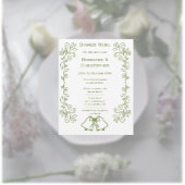 Sage Bells Scrollwork Ontwerp Wedding Menu