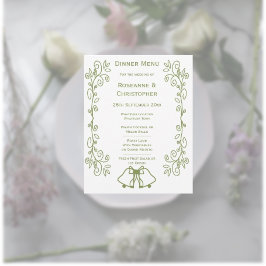 Sage Bells Scrollwork Ontwerp Wedding Menu