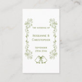 Sage Bells Scrollwork Ontwerp Wedding Plaatskaartje (Achterkant)