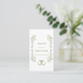 Sage Bells Scrollwork Ontwerp Wedding Plaatskaartje (Staand voorkant)