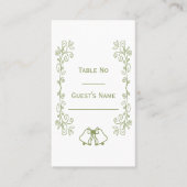 Sage Bells Scrollwork Ontwerp Wedding Plaatskaartje (Voorkant)