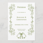 Sage Bells Scrollwork Ontwerp Wedding Programmakaart (Voorkant)