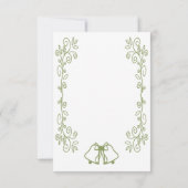 Sage Bells Scrollwork Ontwerp Wedding RSVP Kaartje (Achterkant)