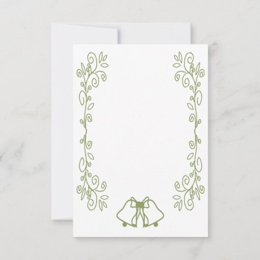 Sage Bells Scrollwork Ontwerp Wedding RSVP Kaartje (Achterkant)